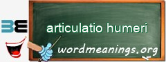 WordMeaning blackboard for articulatio humeri